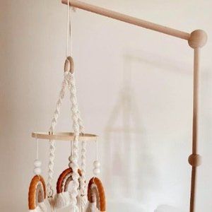 Crib Mobile Arm - HBM 30 Inch Wooden Mobile Arm for Crib Rotating Baby Mobile